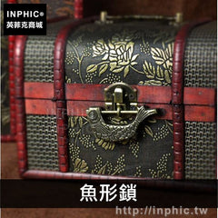 INPHIC-五金盒子鎖安全仿古家居密碼鎖青銅復古數位-魚形鎖