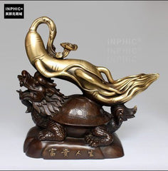INPHIC-開運 開光純銅富貴人生辦公室銅龍龜裝飾品