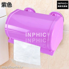 INPHIC-衛生間紙巾盒吸盤免打孔廁紙盒收納防水紙巾架廚房捲紙器衛生紙盒-紫色