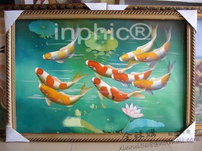 INPHIC-純手繪油畫無框畫 現代家居裝飾畫 客廳辦公室錦鯉魚 年年有魚 山水畫掛畫 收藏