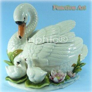 INPHIC-母愛光輝天鵝餅乾罐糖果罐儲物罐歐式手繪陶瓷家居擺設