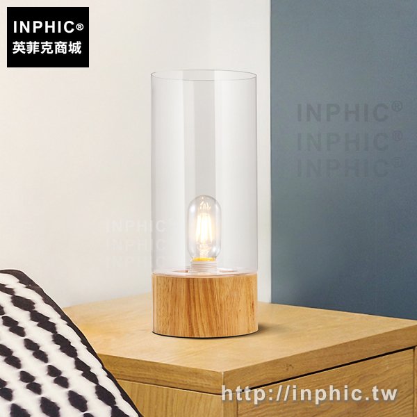 INPHIC-實木檯燈美式裝飾床頭復古書房臥室玻璃簡約