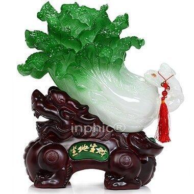 INPHIC-高檔樹脂家居翠玉裝飾禮品坐地生財桌面擺飾招財貔貅白菜