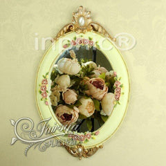 INPHIC-歐式田園婚慶裝飾復古裝飾玫瑰化妝鏡梳妝鏡浴室鏡掛鏡