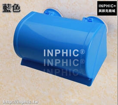 INPHIC-衛生間紙巾盒吸盤免打孔廁紙盒收納防水紙巾架廚房捲紙器衛生紙盒-藍色