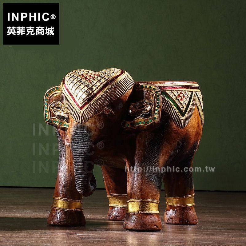 INPHIC-木質泰國板凳泰式傢俱換鞋凳矮凳東南亞大象凳子木凳