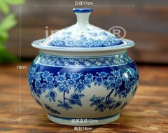 INPHIC-手工青花瓷儲物罐蓋罐居家裝飾品 五良大甫蓋罐