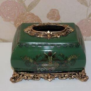 INPHIC-歐式陶瓷裂紋復古紙巾盒 歐式奢華裝飾擺飾 歐式家居飾品