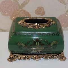 INPHIC-歐式陶瓷裂紋復古紙巾盒 歐式奢華裝飾擺飾 歐式家居飾品