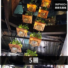 INPHIC-音樂吊燈花草長型挑空胡桃LED樓梯植物裝飾實木餐廳-5層