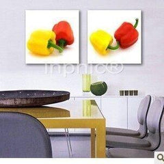 INPHIC-甜椒蔬菜歐式無框畫兩聯畫現代簡約餐廳裝飾畫時尚家居畫