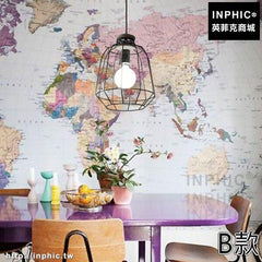 INPHIC-鐵藝吊燈工業風LOFT風吧臺餐廳水泥餐廳幾何北歐復古燈罩-B款