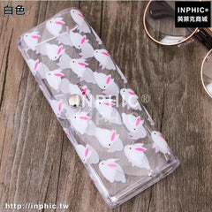 INPHIC-學生透明眼鏡盒便攜旅行收納太陽鏡墨鏡近視眼鏡收納盒化妝品筆袋-白色