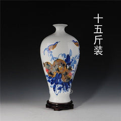 INPHIC-景德鎮十五斤青花陶瓷酒瓶 15斤密封酒罈 空酒具 梅瓶多子多福