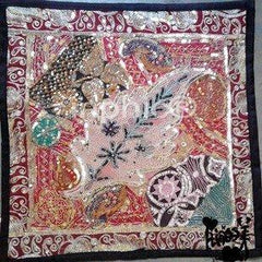 INPHIC-手工繡珠亮片莎麗抱枕套 東南亞紗麗靠墊套 家居裝飾