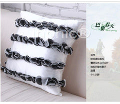 INPHIC-巴黎春天 仿綢緞立體花抱枕腰枕含芯 仿絲