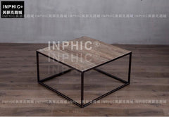 INPHIC-北歐鄉村鐵木茶幾 工業風復古做舊榆木桌面客廳家具-A款