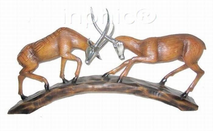 INPHIC-歐式客廳裝飾擺飾傢俱飾品泰國家居抽象羚羊對打