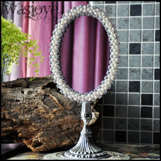 INPHIC-古典歐式巴羅克 迦南之蓮 手工鑲邊 可調臺鏡 化妝鏡