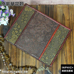 INPHIC-書盒大木盒聖經盒證件收納盒復古帶鎖木盒子長方形珍藏本盒-原裝草花款