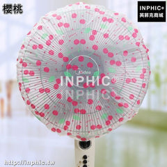 INPHIC-透明印花風扇防塵套圓形電扇防塵罩家用防灰塵電風扇罩防塵風扇罩-櫻桃