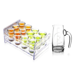 INPHIC-12頭厚底吞杯子彈杯架分酒器子彈杯架套裝白酒杯烈酒杯酒具套裝