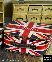 INPHIC-英國旗手提箱復古國旗木箱 婚紗攝影道具櫥窗陳列箱子-半圓英國小款