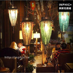 INPHIC-燈具網咖復古彩色餐廳玻璃吊燈吧臺酒吧-米白色