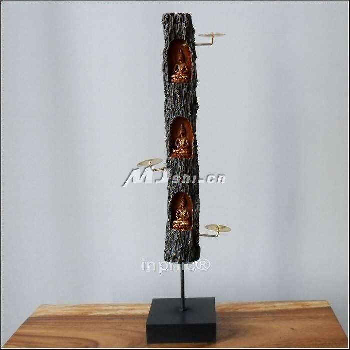 INPHIC-東南亞風格 佛像 泰國風情 家居飾品 工藝擺飾 三坐佛燭座燭臺
