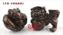 INPHIC-開運 開光紅黑色龍獅護駕擺件財駿年年紅色屬馬招財開運吉祥物