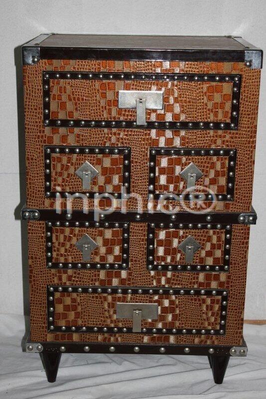 INPHIC-歐式風格家居飾品 仿舊皮革鉚釘 大櫃子 櫥櫃 櫥子