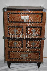 INPHIC-歐式風格家居飾品 仿舊皮革鉚釘 大櫃子 櫥櫃 櫥子