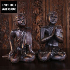 INPHIC-擺飾和尚桌面擺設工藝品東南亞人物木雕居家飾品客廳