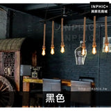 INPHIC-吊燈懷舊複古麻繩水管裝飾吧臺loft燈具簡約工業風餐廳-3燈黑色