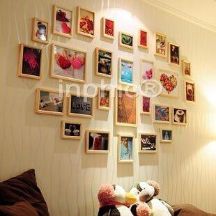 INPHIC-框畫超大28框照片牆 心形相片牆 實木相框牆創意相框組合