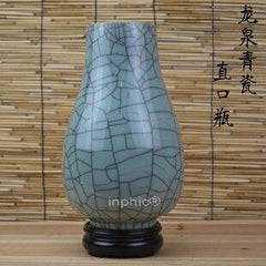 INPHIC-珍藏開片直口花瓶 花插手工復古 古玩古董簡約陶瓷器
