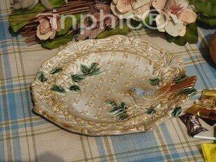 INPHIC-鄉村高窯變瓷立體手繪果盤擺飾 裝飾盤  菜盤