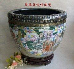INPHIC-景德鎮復古陶瓷工藝品 粉彩十八羅漢圖 藝術瓷器缸 大畫缸 魚缸