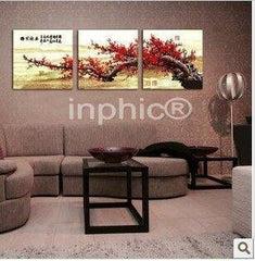 INPHIC-梅花掛畫壁畫現代簡約客廳無框畫三聯畫時尚沙發背景牆裝飾畫