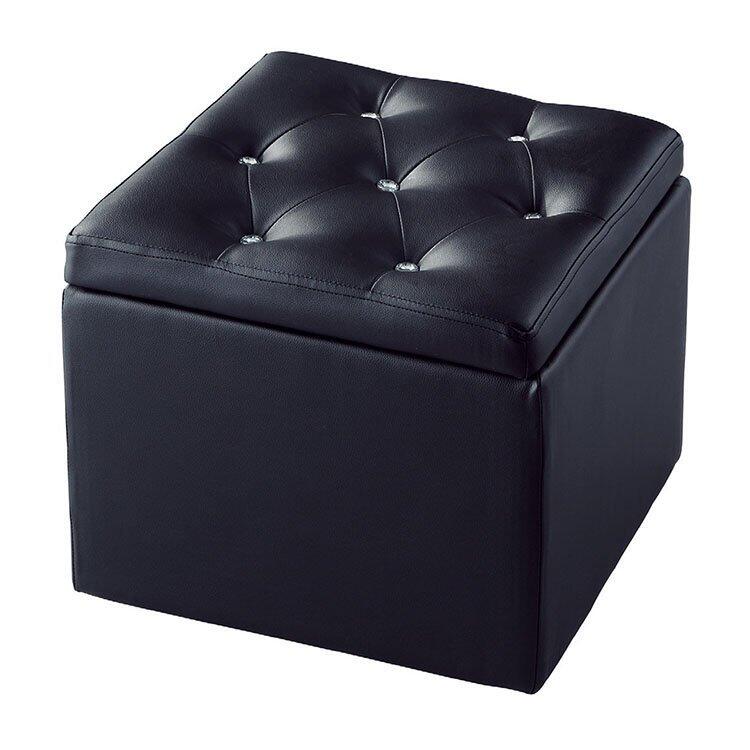 INPHIC-鞋凳 方形凳收納 黑紅菱格 可折疊儲物 【SIBYL】