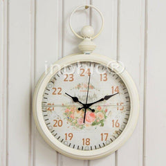 INPHIC-田園花卉掛鐘 樹脂工藝 個性搖擺鐘 客廳臥室