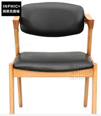 INPHIC-美式復古實木餐椅咖啡廳休閒吧臺椅電腦椅辦公椅洽談椅會議椅