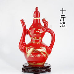 INPHIC-景德鎮 十斤彩花陶瓷酒瓶 10斤密封酒壇 空酒具 藍色大酒壺酒瓶