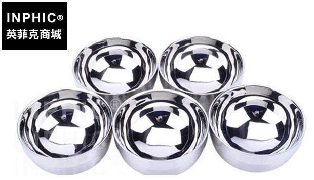 INPHIC-不鏽鋼碗雙層隔熱防燙嬰兒米飯碗泡麵碗餐具碗-直徑14cm