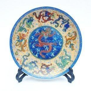 INPHIC-ZF-P077 景德鎮陶瓷盤畫 裝飾盤 粉彩盤 掛盤 九龍盤 工藝品擺飾