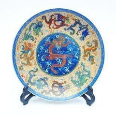 INPHIC-ZF-P077 景德鎮陶瓷盤畫 裝飾盤 粉彩盤 掛盤 九龍盤 工藝品擺飾