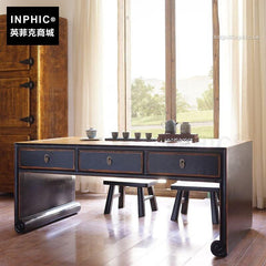 INPHIC-桌椅簡約居家茶桌實木組合新中式複古-茶幾