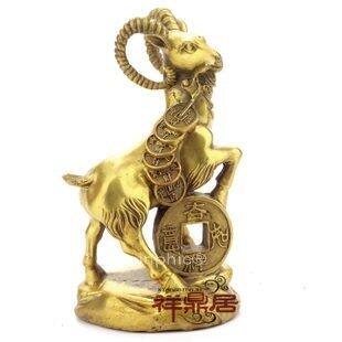 INPHIC-銅羊擺件純銅開光金錢羊 招財促官運防小人生肖羊工藝品補救缺角