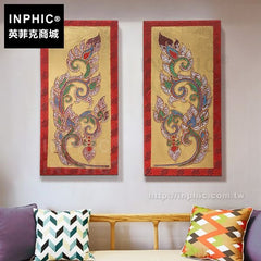 INPHIC-彩玻實物畫中式客廳酒店東南亞掛畫裝飾畫會所