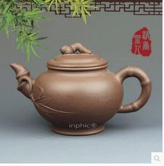 INPHIC-宜興紫砂壺原礦紫泥全手工400cc竹趣茶壺茶具